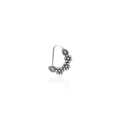 Oxidised Bead Flower Nose Ring